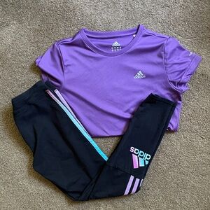 adidas Kids Matching Set in Purple and Black